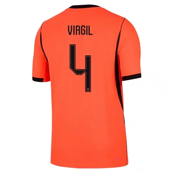 VIRGIL #4 Netherlands Home Match Jersey Player Version World Cup 2026