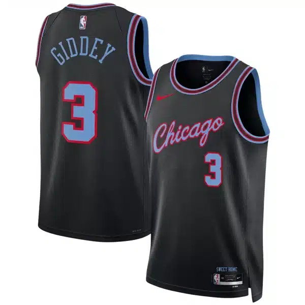 Unisex New York Knicks GIDDEY #3 Black Swingman Jersey 2025/26 – City Edition